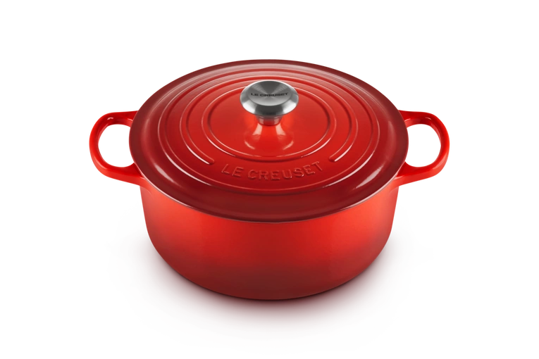 Le Creuset - brytfanna żeliwna emaliowana Signature okrągła 26 cm 5,3 l wiśniowa