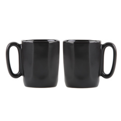 Vialli Design - Dwa kubki ceramiczne z uszkiem 80 ml Fuori czarne