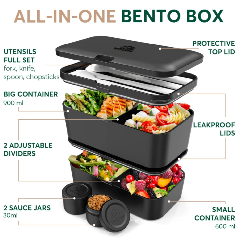UMAMI - Lunchbox Nestable - Onyx Black - 1500ml