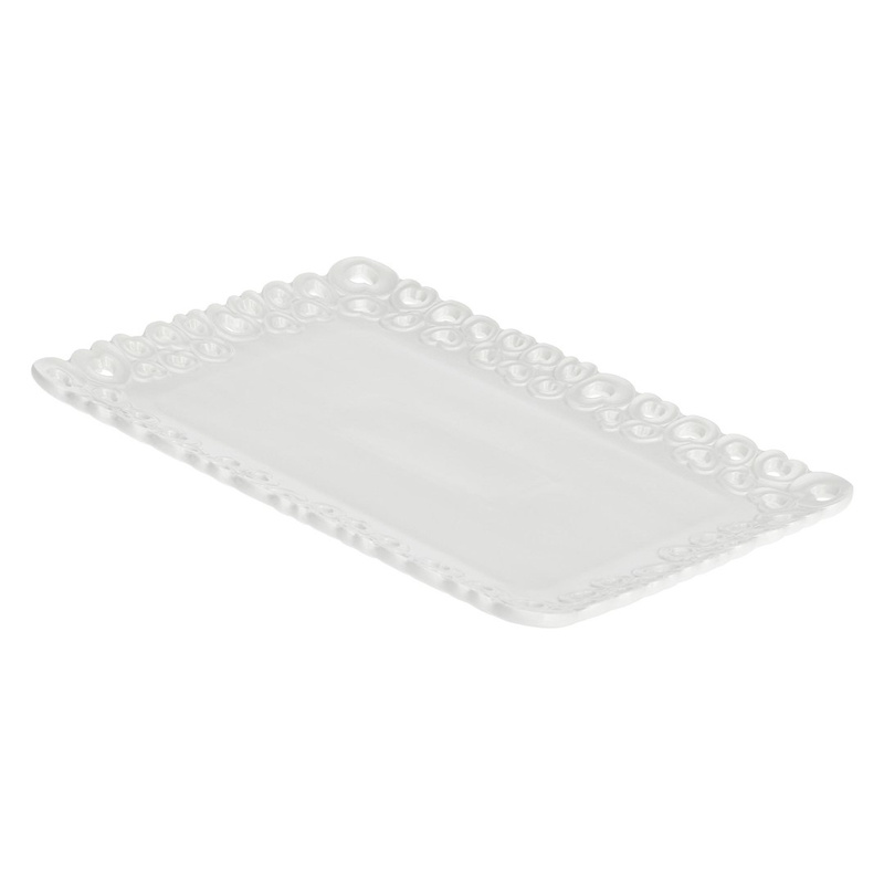 La Porcellana Bianca - zdobiona taca do serwowania 35 x 26 cm Valentino