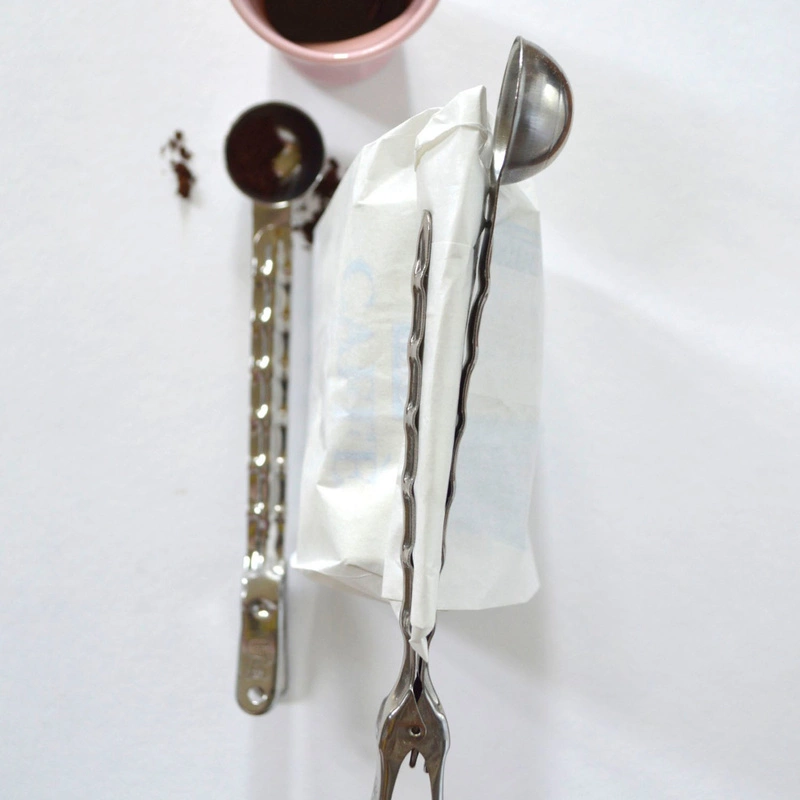 IDEALE - Łyżka do kawy z klipsem, stal nierdzewna
