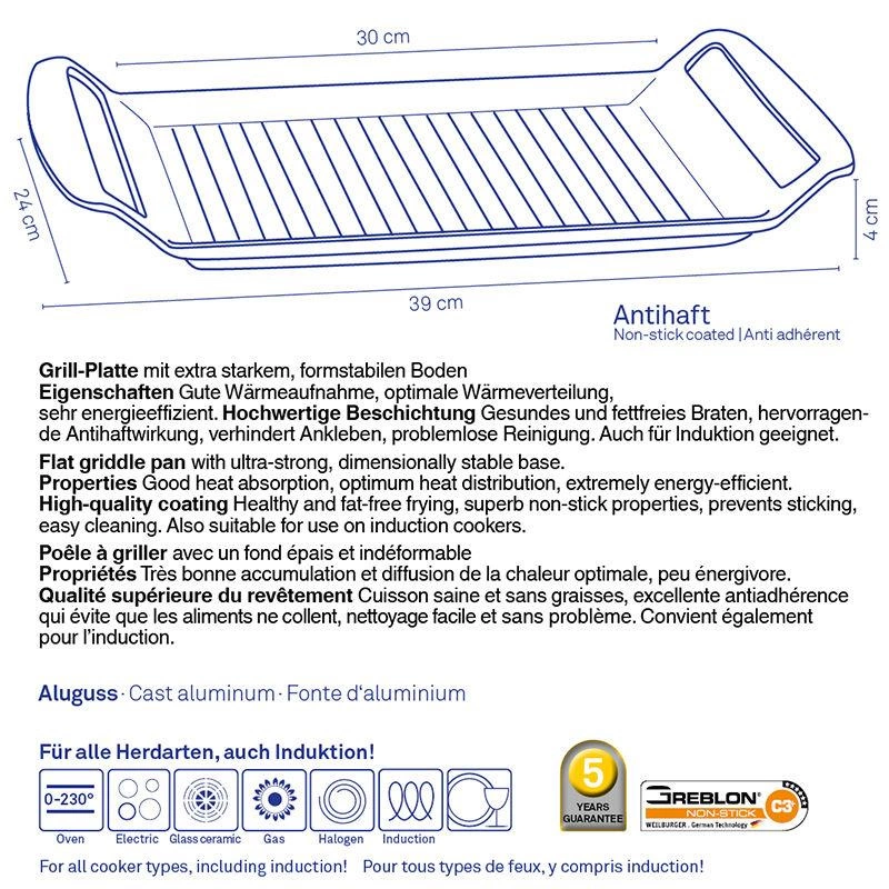 Kela - patelnia grillowa, 30x24 cm Kerros