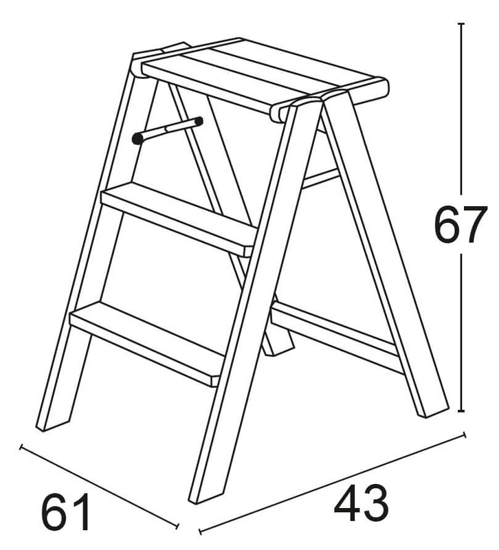 ARREDAMENTI - OSIMO Drewniana drabinka - 67 x 61 cm, Brązowy