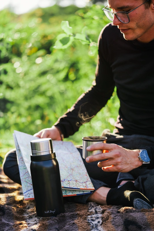 Vialli Design - Termos turystyczny 1L FUORI grafitowy