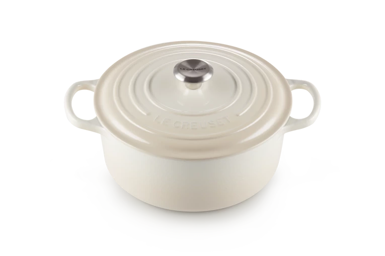 Le Creuset - brytfanna żeliwna emaliowana Signature okrągła 26 cm 5,3 l meringue