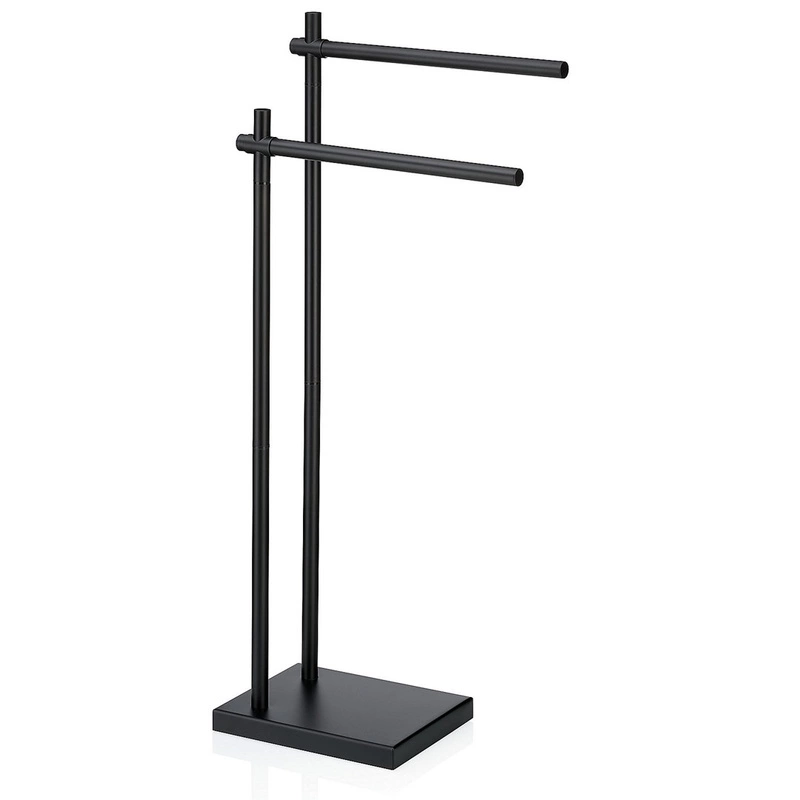 Kela - Stojak na ręczniki podwójny czarny Devin