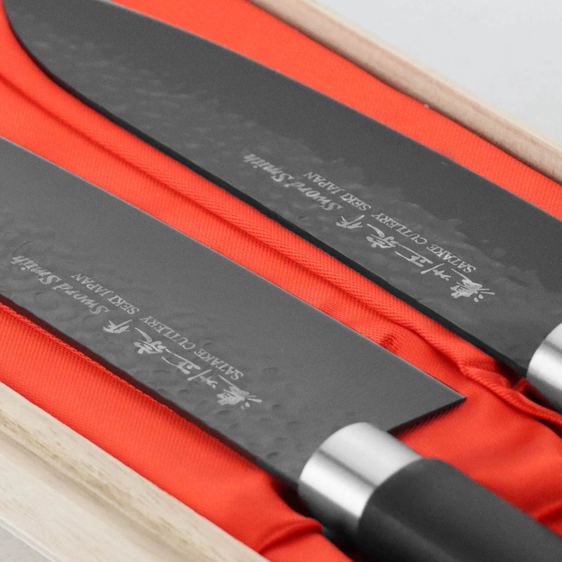 Satake - Swordsmith Black Zestaw Nóż Szefa + Santoku