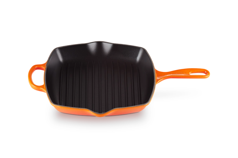 Le Creuset - patelnia żeliwna grillowa z dwoma uchwytami 26 cm  Płomienna
