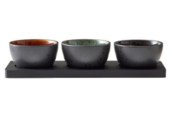 Bitz - Zestaw 4 sztukowy miseczki na podstawce Black/mix