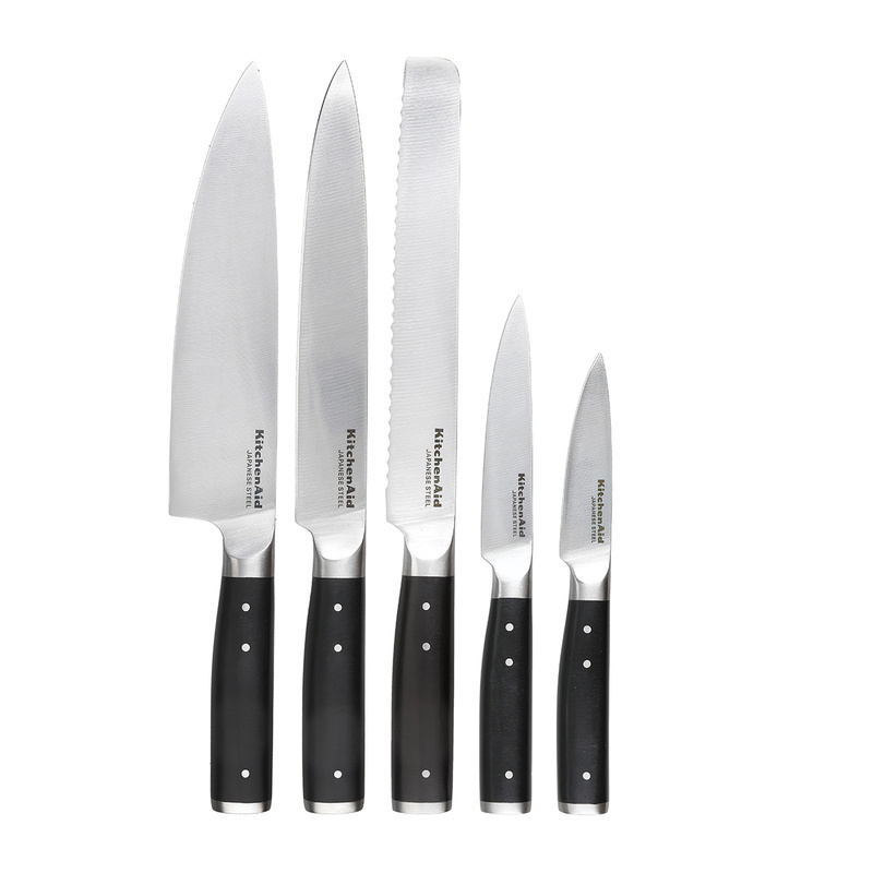 KitchenAid Culinary Tools - blok z 5 nożami, nożyczkami i ostrzałką