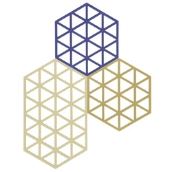 Zone Denmark - Podkładki pod naczynia 3 szt. Triangles Khaki/Sand/Indigo