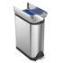 Simplehuman - Kosz na śmieci motylkowy, dwukomorowy, 40 l
