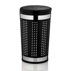 Kela - Kosz na pranie z siedziskiem czarny Sevilla