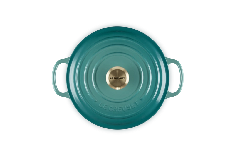Le Creuset brytfanna żeliwna emaliowana Signature okrągła 20 cm 2,4l bleu riviera