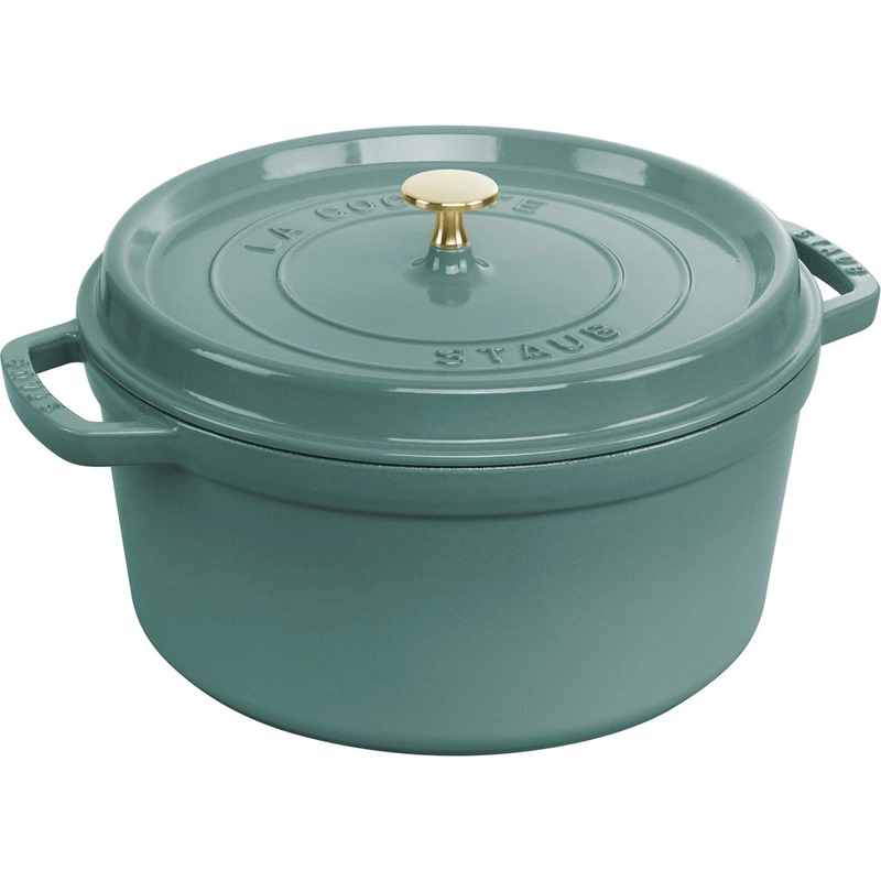 Staub - garnek żeliwny okrągły 6.7 ltr, eukaliptusowy La Cocotte