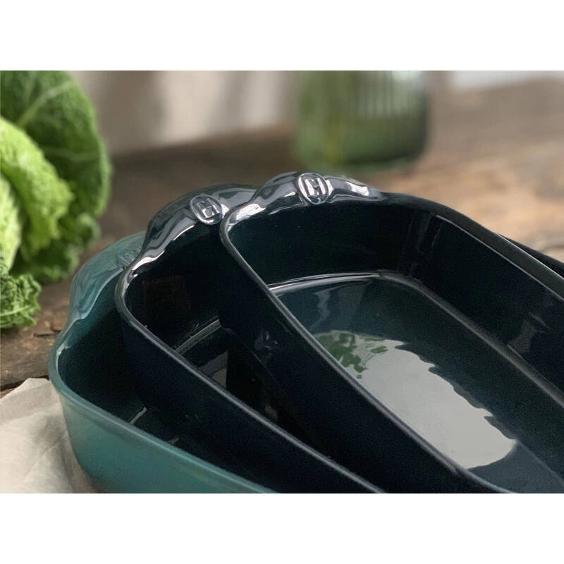 Emile Henry - Prostokątne naczynie do zapiekania 36,5x23,5 - czarny