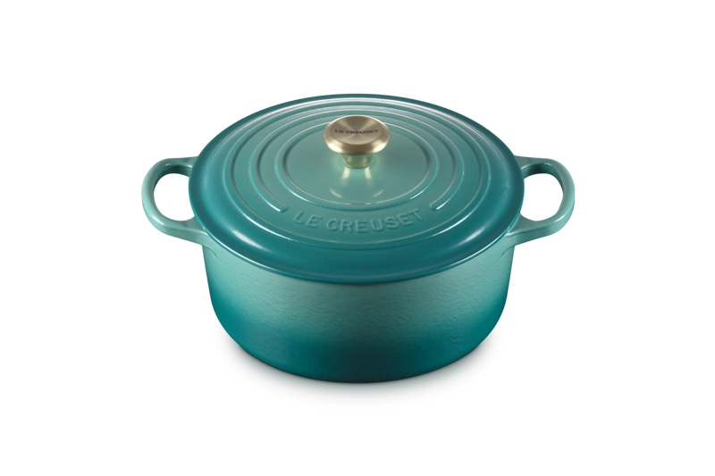 Le Creuset brytfanna żeliwna emaliowana Signature okrągła 22 cm 3,3l bleu riviera