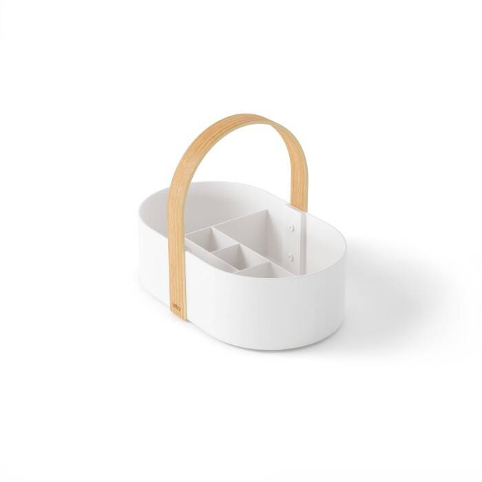 Umbra - Organizer M z uchwytem biały/natural, BELLWO