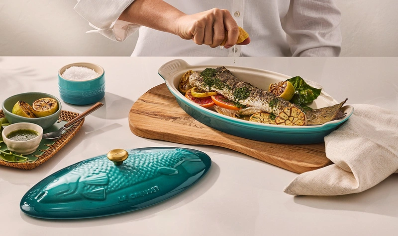 Le Creuset - naczynie do pieczenia ryb bleu riviera