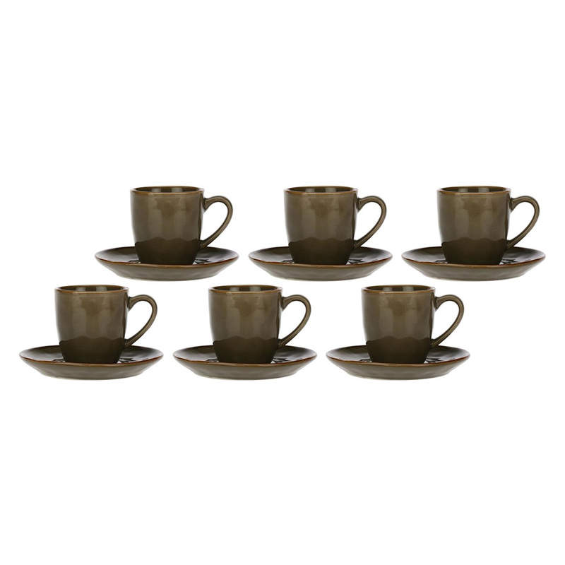 Rose&Tulipani - zestaw 6 filiżanek do espresso 90 ml Concerto Grigio Tortora