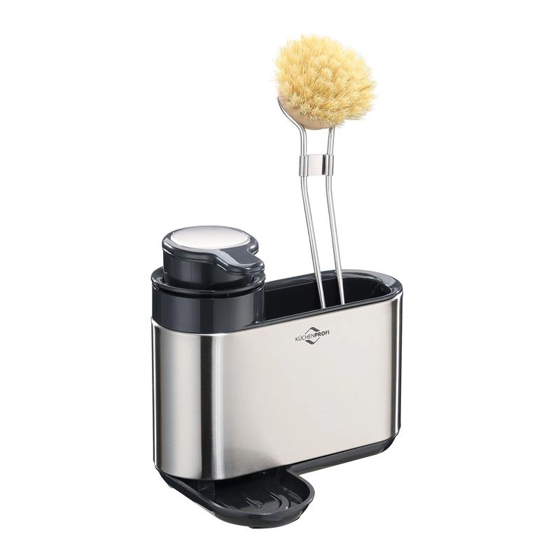 Kuchenprofi - organizer na akcesoria do zmywania z dozownikiem, stal nierdzewna/tworzywo sztuczne, 18 x 13 x 16 cm Primus