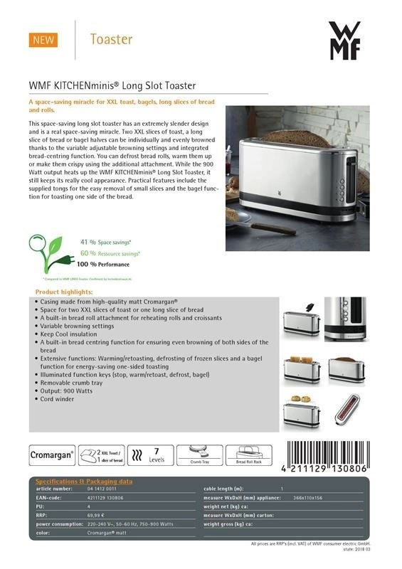 WMF - Toster Long Slot, KitchenMinis