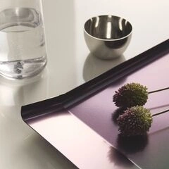 Alessi - taca stalowa, fioletowo-zielona