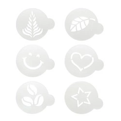 Cilio - szablony do dekoracji kawy, 6 szt., śred. 8,5 cm Coffee Culture