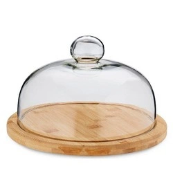 Kela - Patera bambusowa do serów +klosz 24cm Jonna