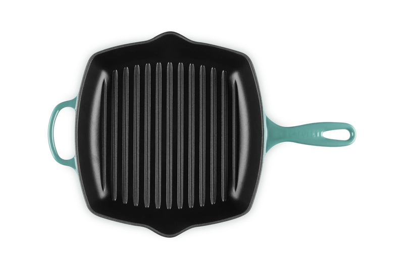 Le Creuset - patelnia żeliwna grillowa z dwoma uchwytami 26 cm bleu riviera