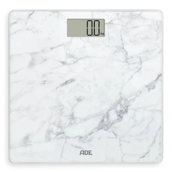ADE - waga łazienkowa, do 180 kg, 30 x 30 cm, marmurowy wzór, biała