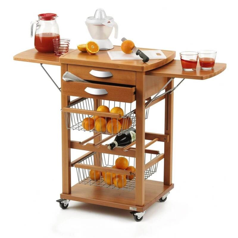 ARREDAMENTI - SANTIAGO Wózek kuchenny - 55 x 45 cm, Brązowy