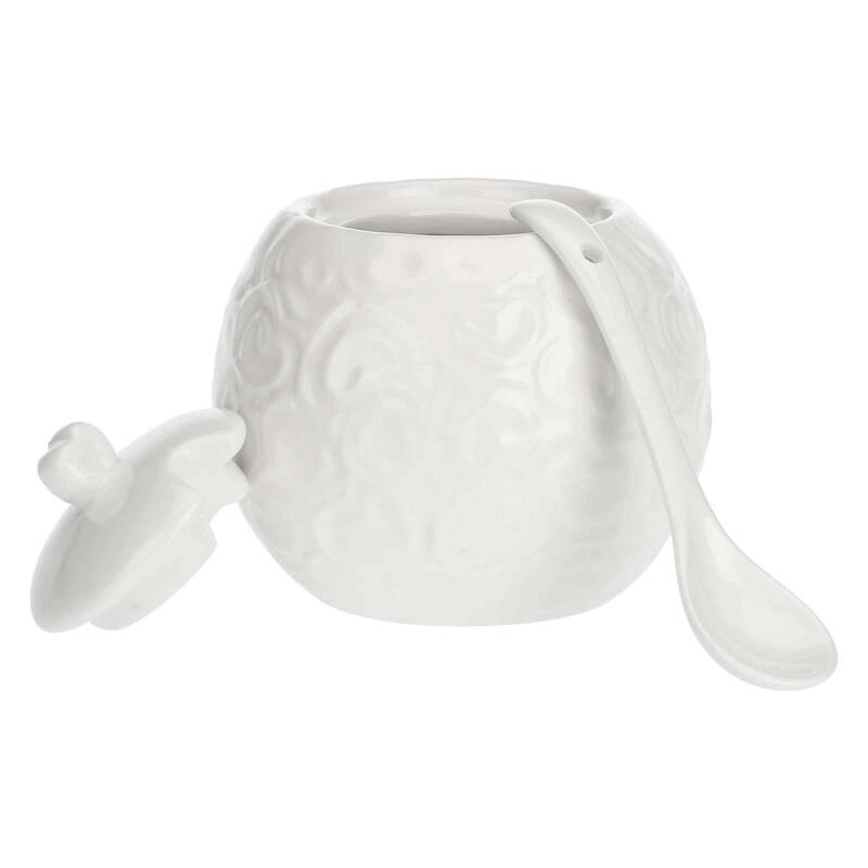 La Porcellana Bianca - zdobiona cukiernica z pokrywką i łyżeczką 270 ml Valentino