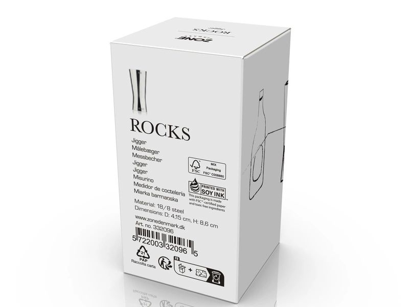 Zone Denmark - Miarka do alkoholu 25/50ml Rocks Stalowa
