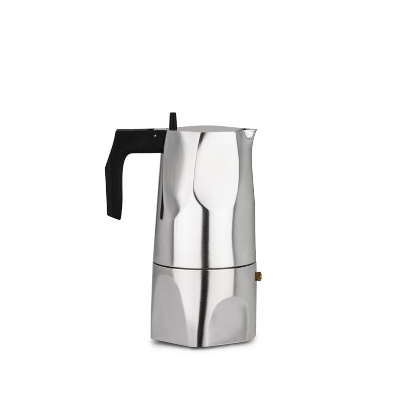 Alessi - kawiaka aluminiowa ciśnieniowa polerowana na 6 filiżanek OSSIDIANA