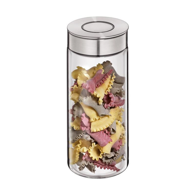 Cilio - pojemnik kuchenny, szkło/stel nierdzewna, 1,4 l, śred. 10 x 22,5 cm Vetro