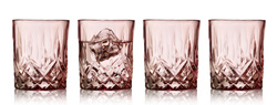 Lyngby Glas - Szklanki do whisky Sorrento 320 ml 4 sztuki różowe