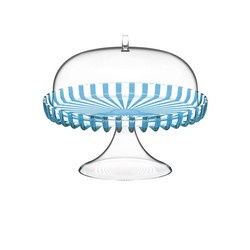 Guzzini - Patera na ciasto z kloszem, średnica 31 cm, turkusowa DOLCEVITA