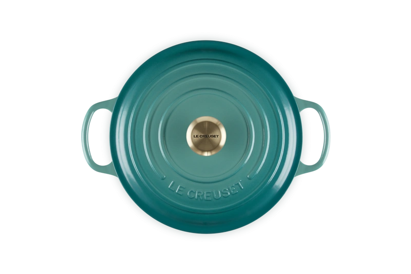 Le Creuset brytfanna żeliwna emaliowana Signature okrągła 22 cm 3,3l bleu riviera