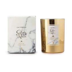 Victorian - świeca zapachowa Silver Rain: roślinność liściasta i cyklamen, do 45 godzin, śred. 8 x 10,5 cm Marble