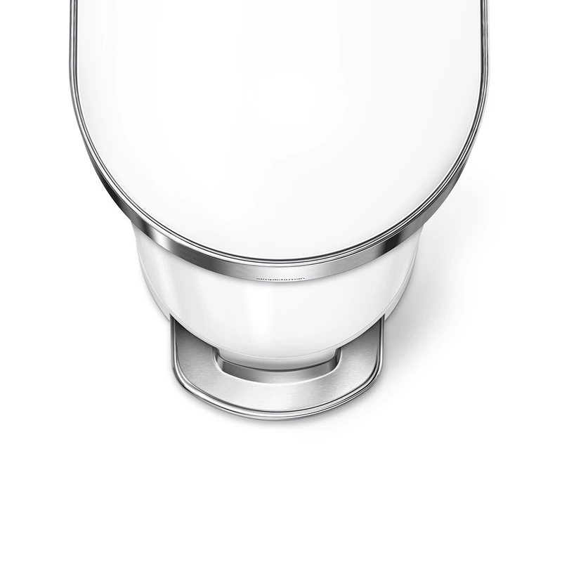 simplehuman - Kosz na śmieci 45L pedałowy SLIM - biały