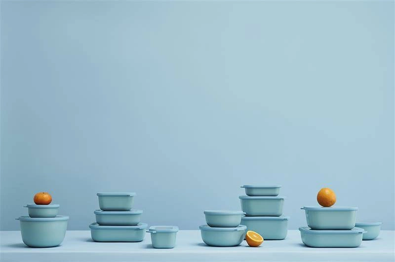 Mepal - Zestaw 3 misek Cirqula prostokątna 750 1500 3000 Nordic Blue