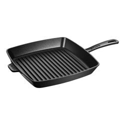 Staub - kwadratowa żeliwna patelnia grillowa 26 cm, czarny