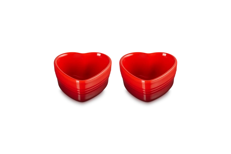 Le Creuset - Zestaw 2 Foremek Serce 300 ml Wiśniowy