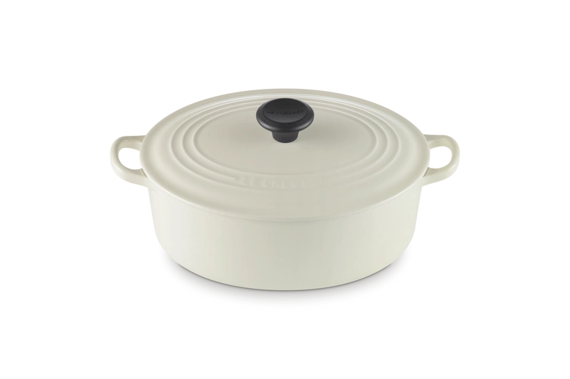 Le Creuset - brytfanna żeliwna Signature z fenolowym uchwytem 27 cm 4,1 l creme