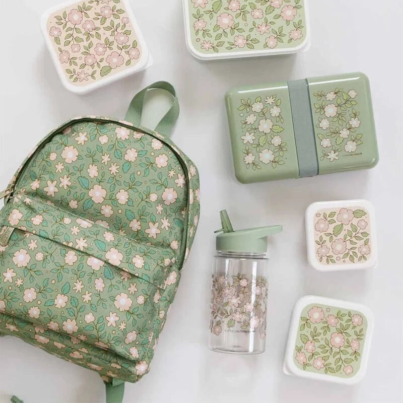 A Little Lovely Company - Butelka z ustnikiem dla dzieci BLOSSOMS SAGE 450 ml