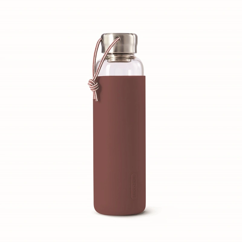 Black & Blum - Butelka szklana na wodę 600ml, burgundowa