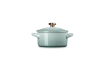 Le Creuset - Mini-Cocotte 10 cm ze złotą gałką serce Sea Salt