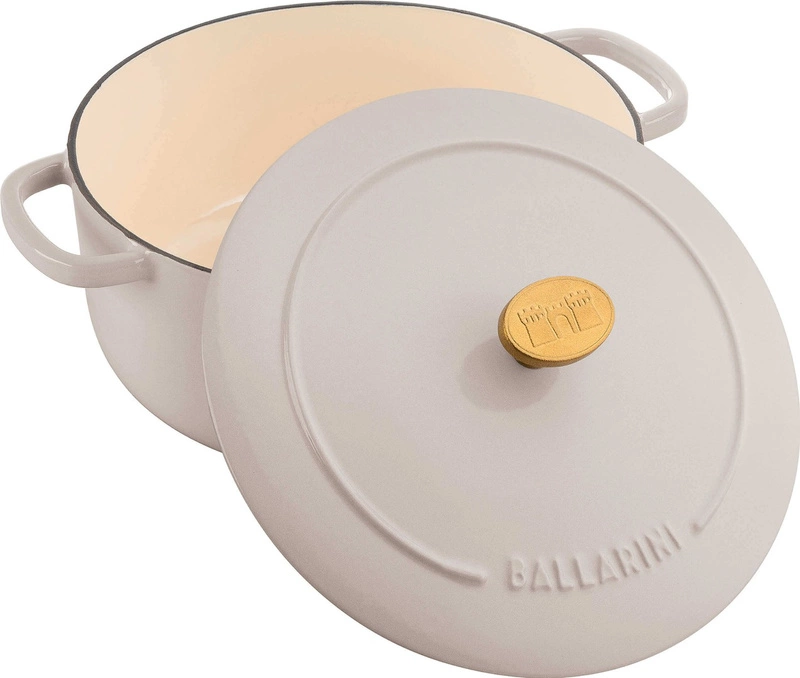 Ballarini - garnek żeliwny okrągły 7 ltr, kość słoniowa Bellamonte