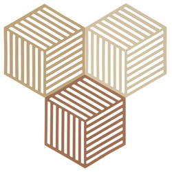 Zone Denmark - Podkładki pod naczynia 3 szt. Hexagon Khaki/Sand/Almond
